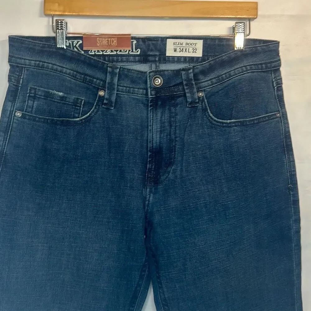 T.K. Axel Slim Boot Stretch Jeans‎ size 34x32 Dark Wash